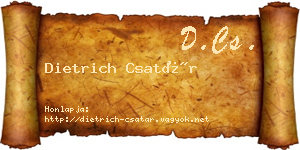 Dietrich Csatár névjegykártya